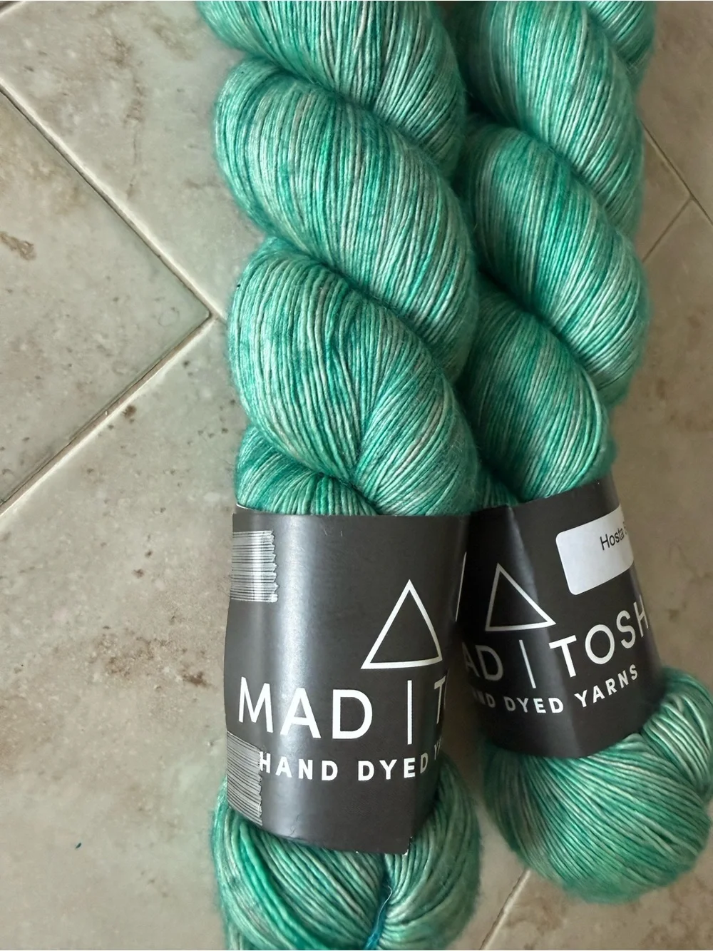 Madelinetosh Hand Dyed Yarn in Teal Green - Hosta Blue